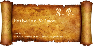 Matheisz Vilmos névjegykártya